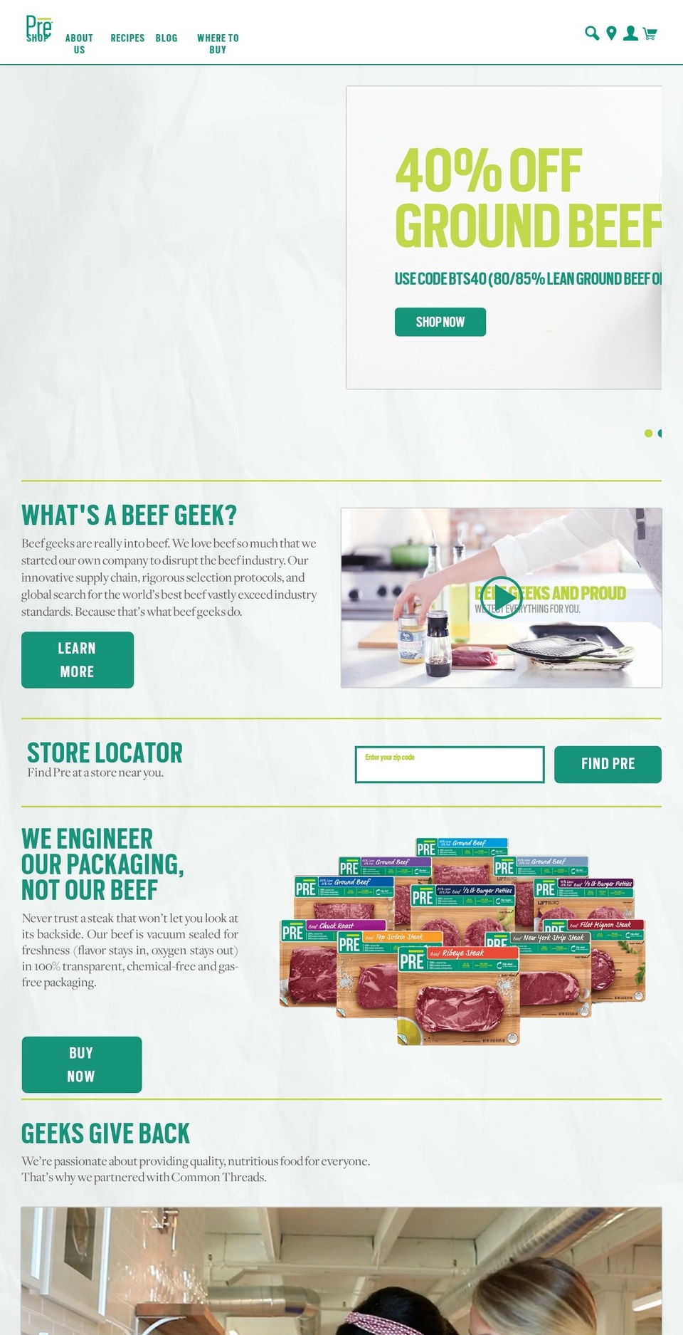 Updated Checkout Shopify theme site example prebeef.com