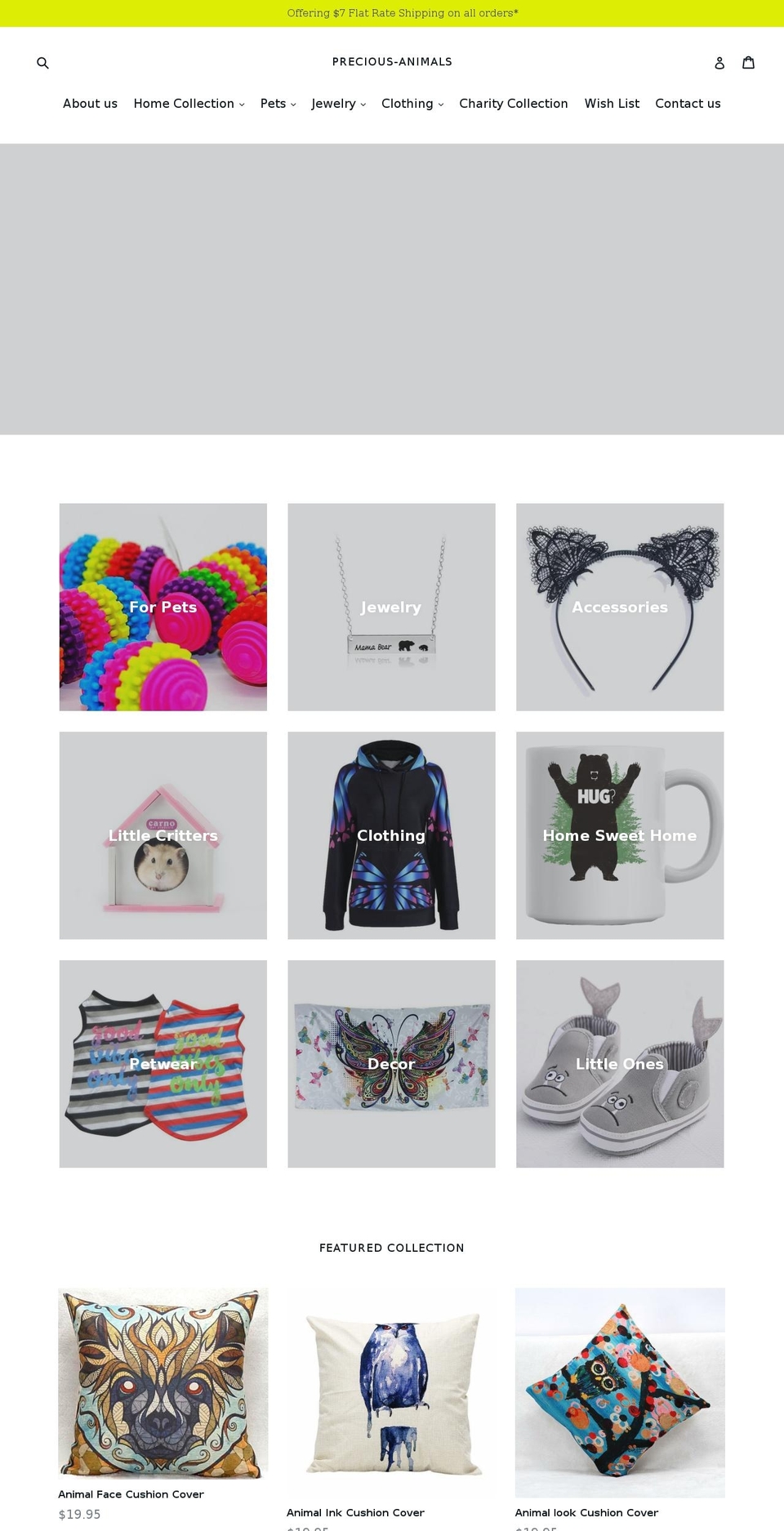 precious-animals.com — Shopify storefront screenshot
