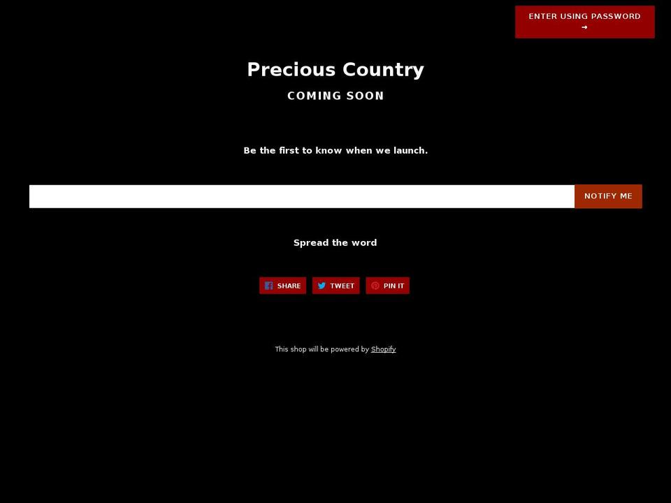 preciouscountry.com — Shopify storefront screenshot