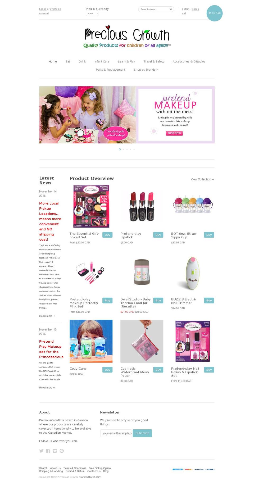 preciousgrowth.com shopify website screenshot