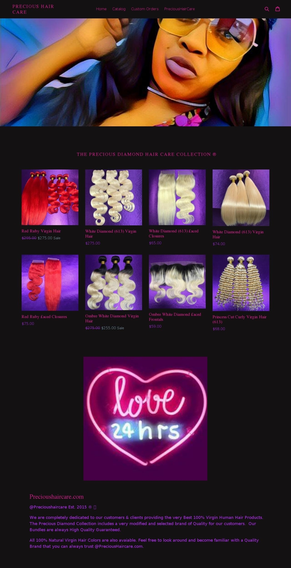 precioushaircare.com — Shopify storefront screenshot