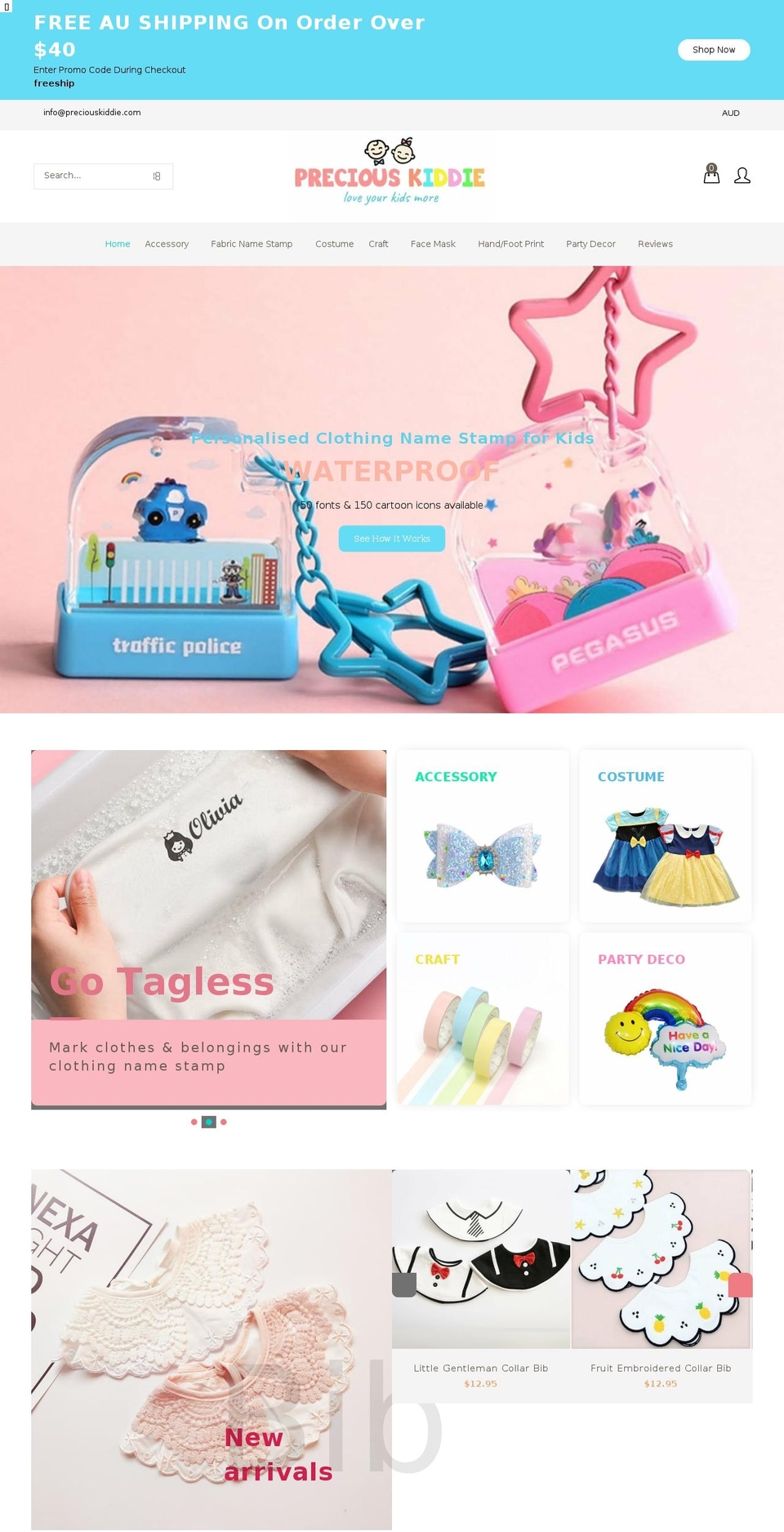 preciouskiddie.com shopify website screenshot