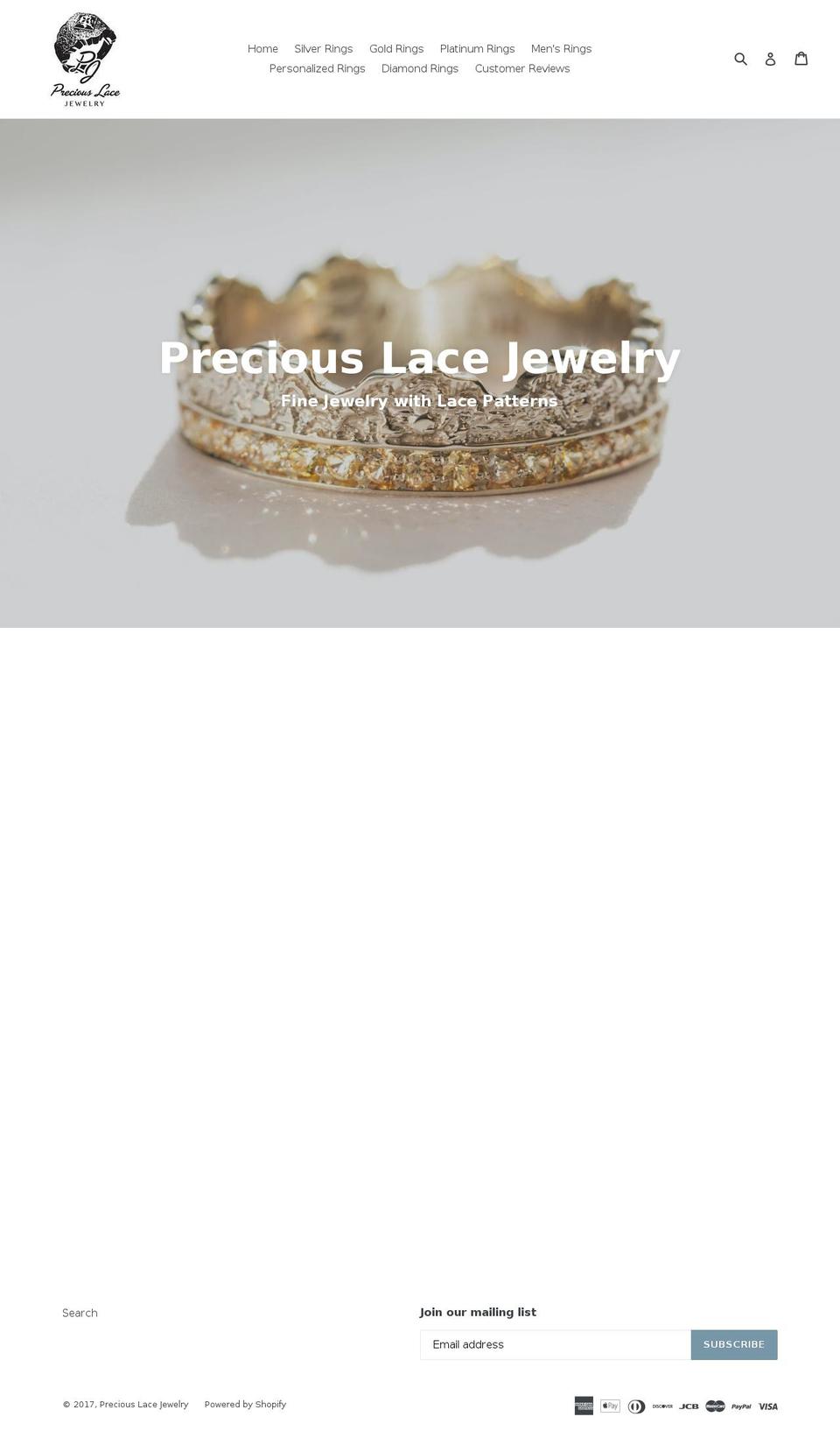 Expression Shopify theme site example preciouslacejewelry.com