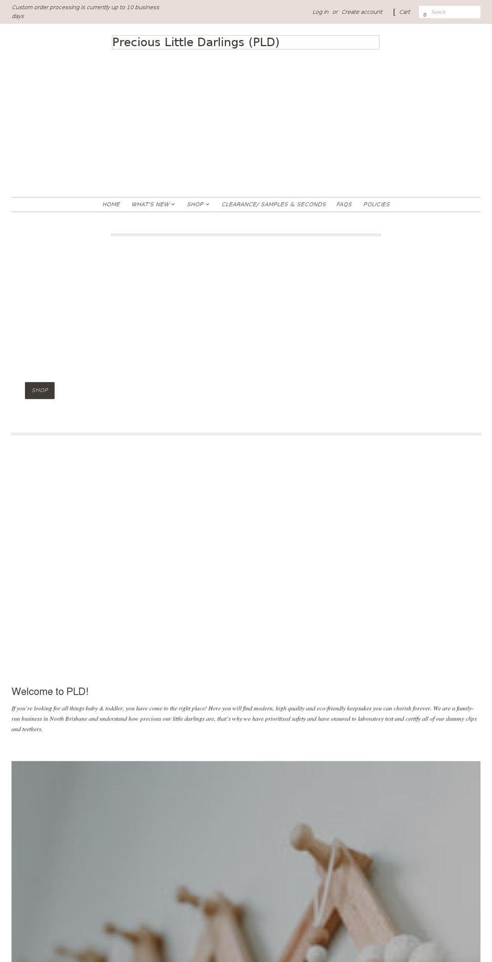 preciouslittledarlings.com shopify website screenshot