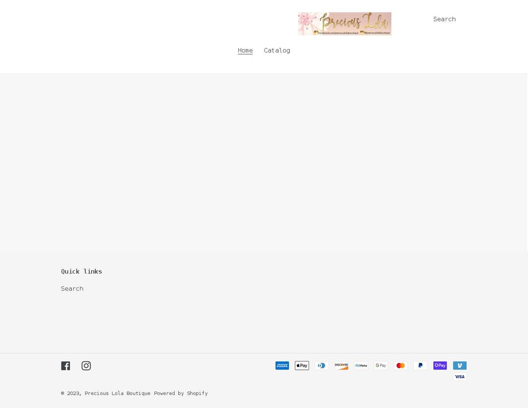 preciouslolaboutique.com shopify website screenshot