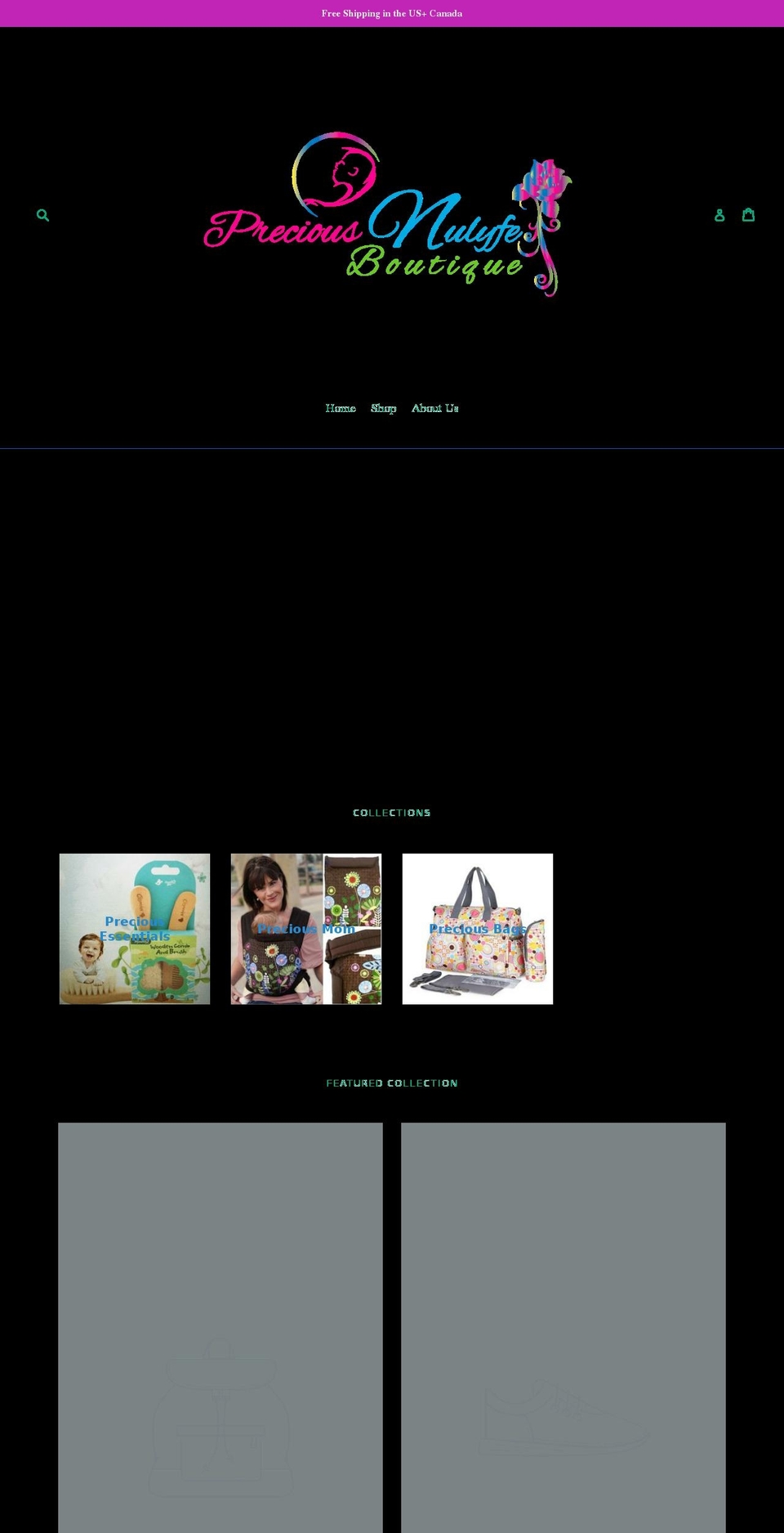 preciousnulyfeboutique.com — Shopify storefront screenshot