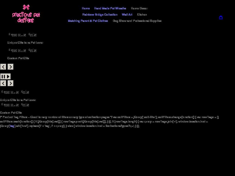 preciouspetdesigns.com shopify website screenshot