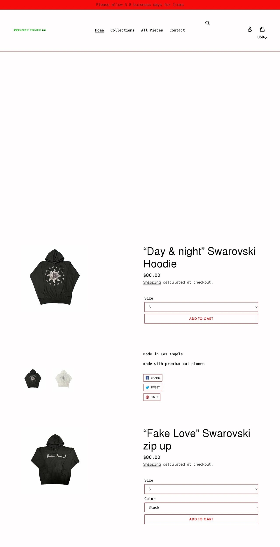 preciouspiecesla.shop shopify website screenshot