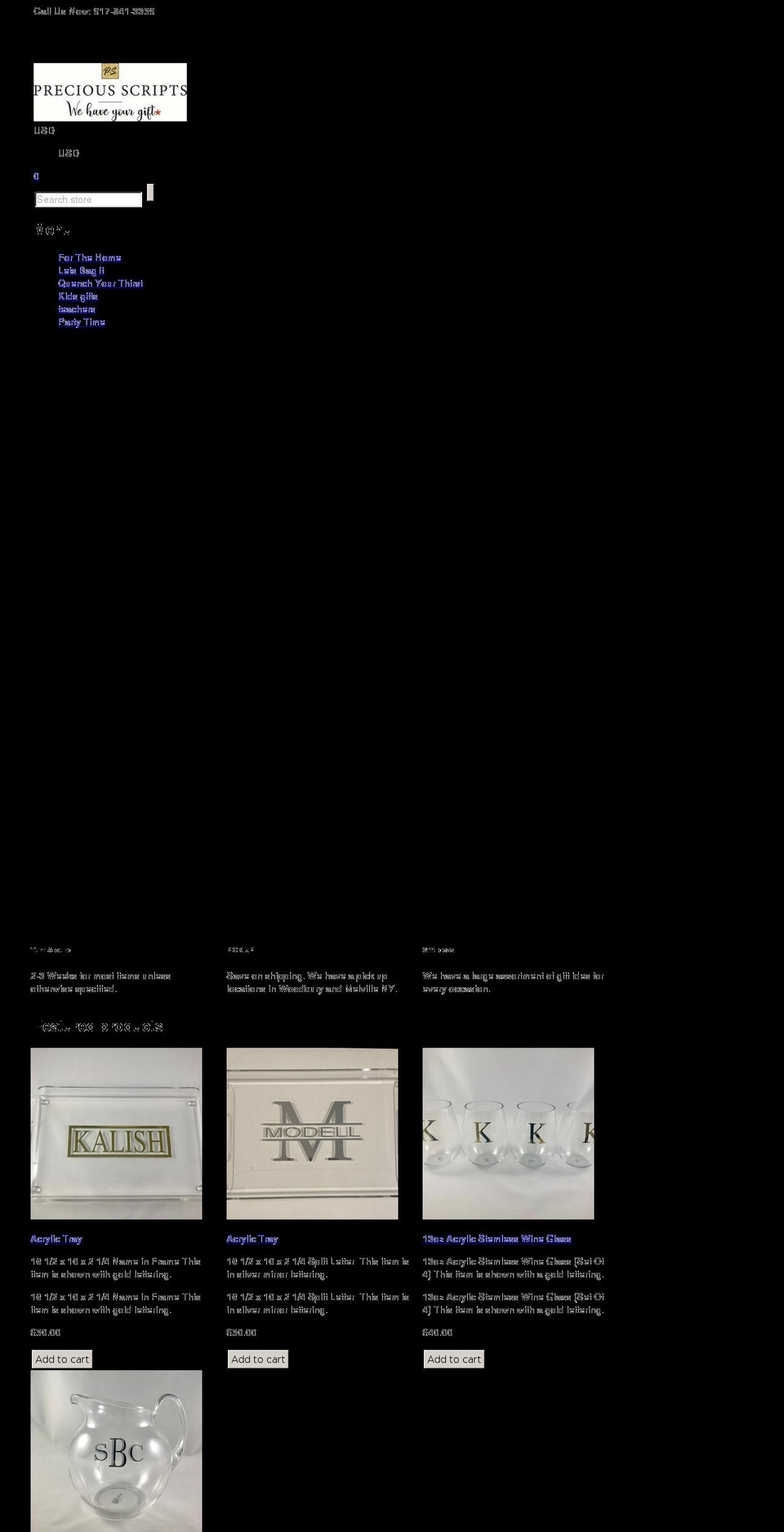 preciousscripts.com shopify website screenshot