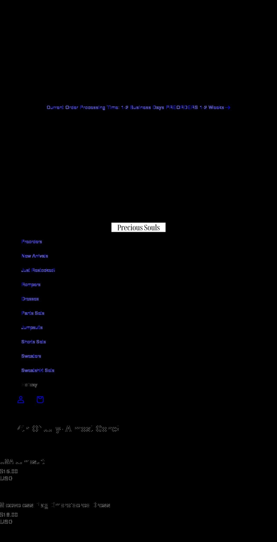 precioussoulsboutique.com shopify website screenshot