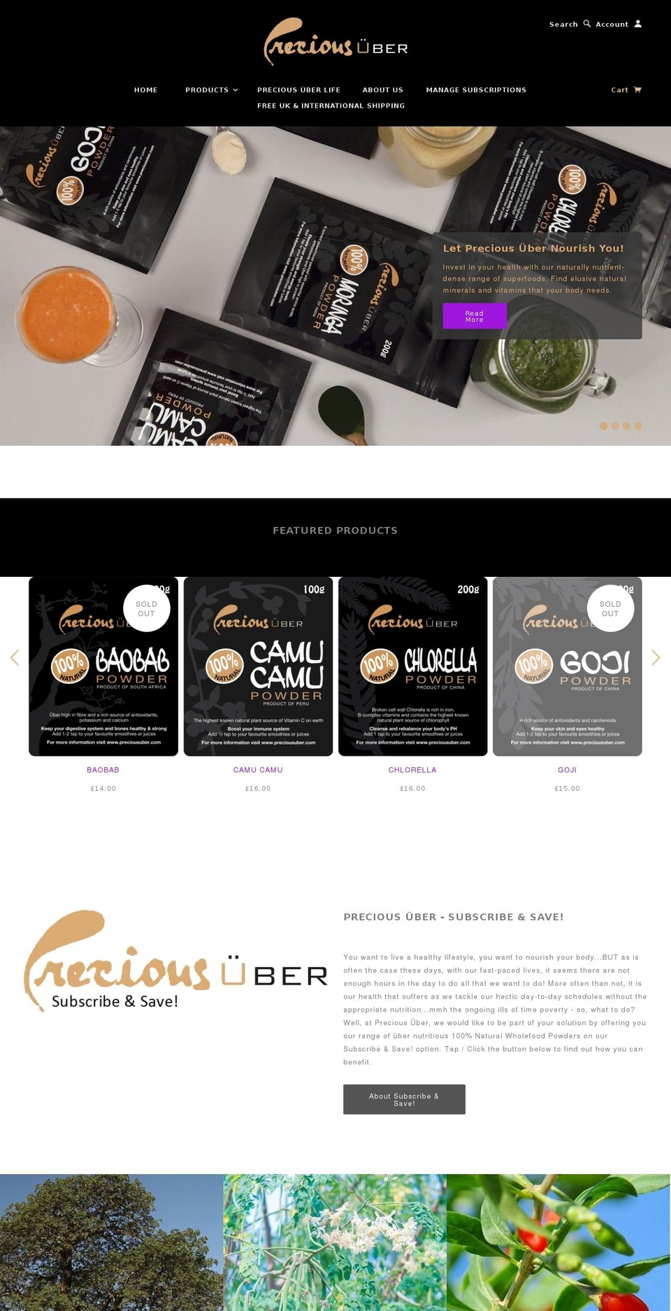 preciousuber.com — Shopify storefront screenshot