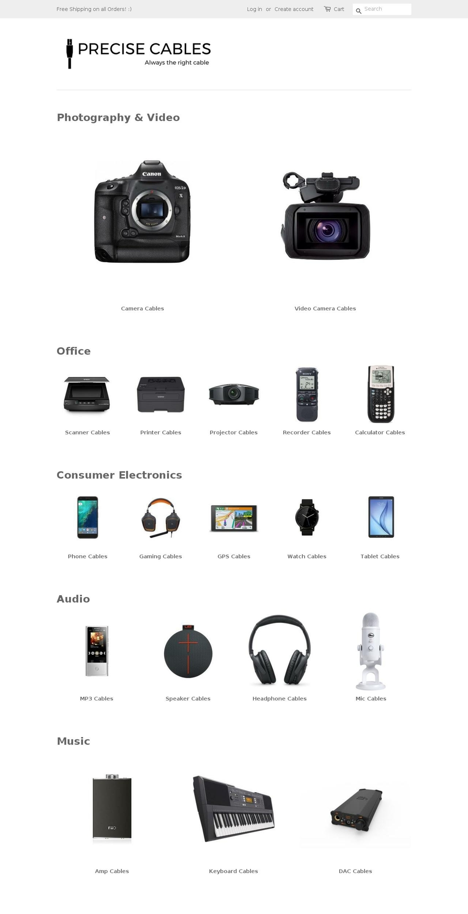 precise-cables.com shopify website screenshot