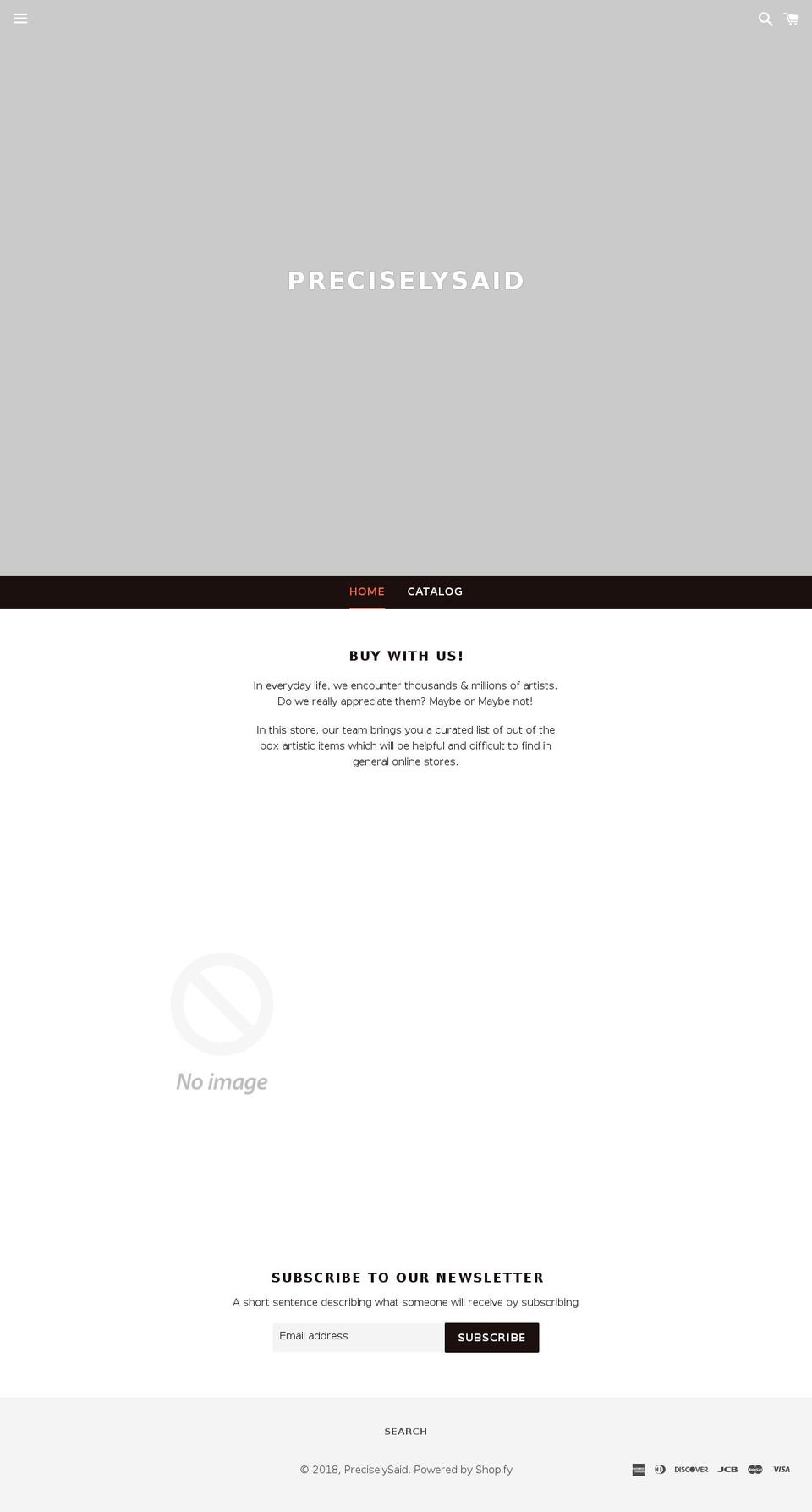 preciselysaid.com — Shopify storefront screenshot