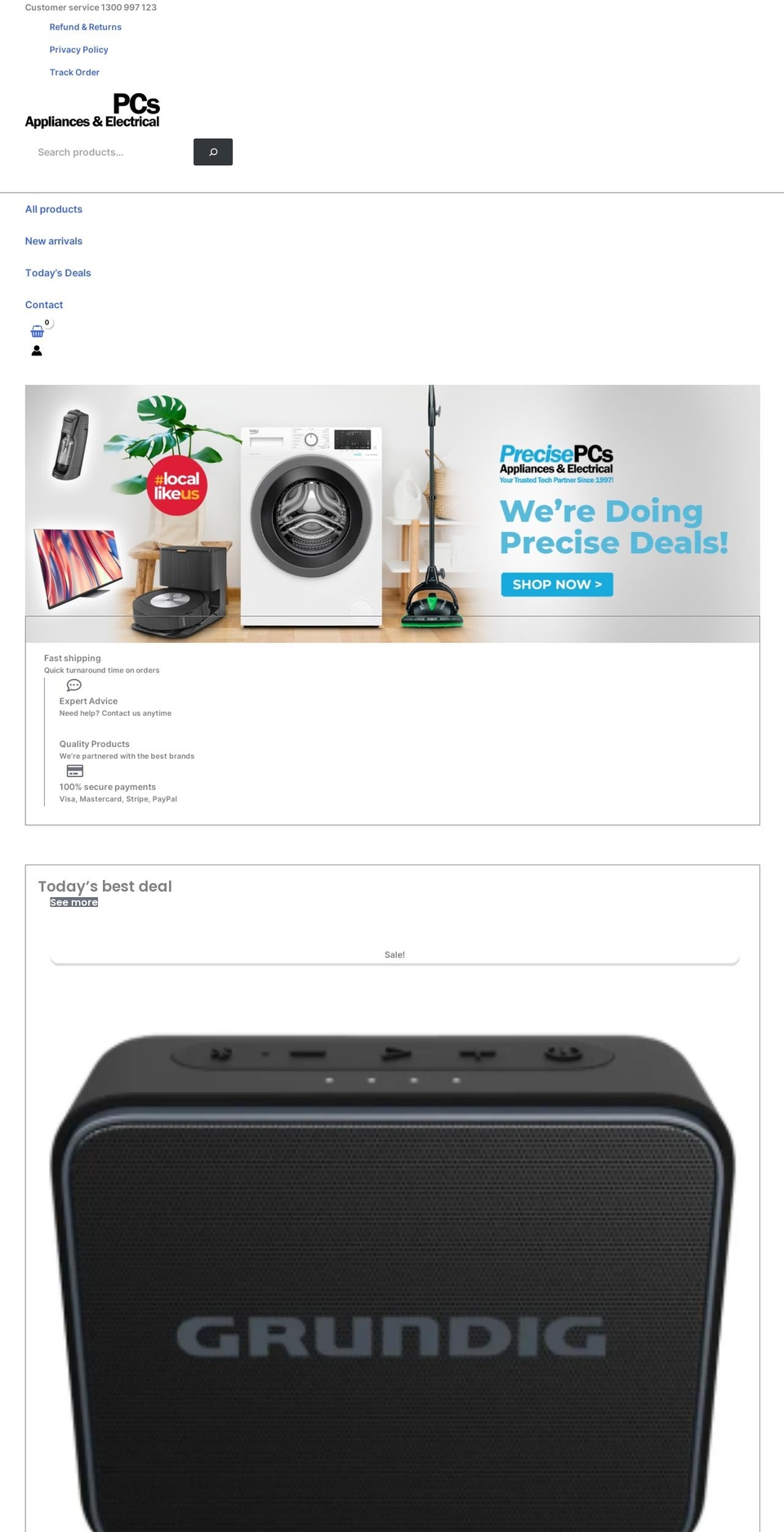 precisepcs.com.au shopify website screenshot