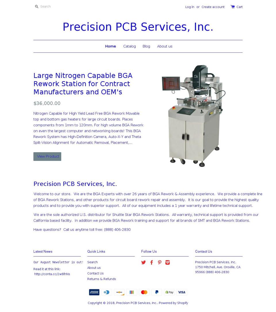 precision-pcb-services-inc.com — Shopify storefront screenshot