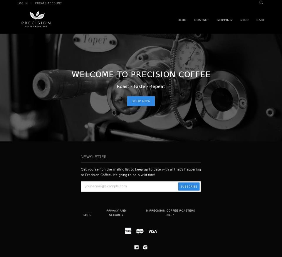 precisioncoffee.com.au shopify website screenshot