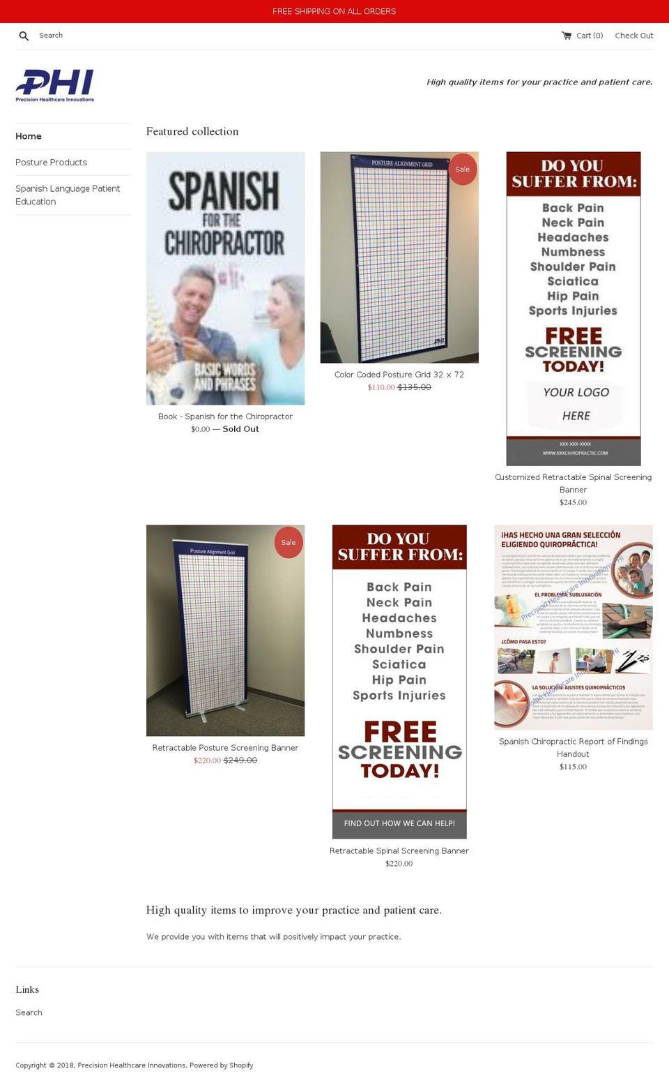 precisionhealthcareinnovations.com shopify website screenshot