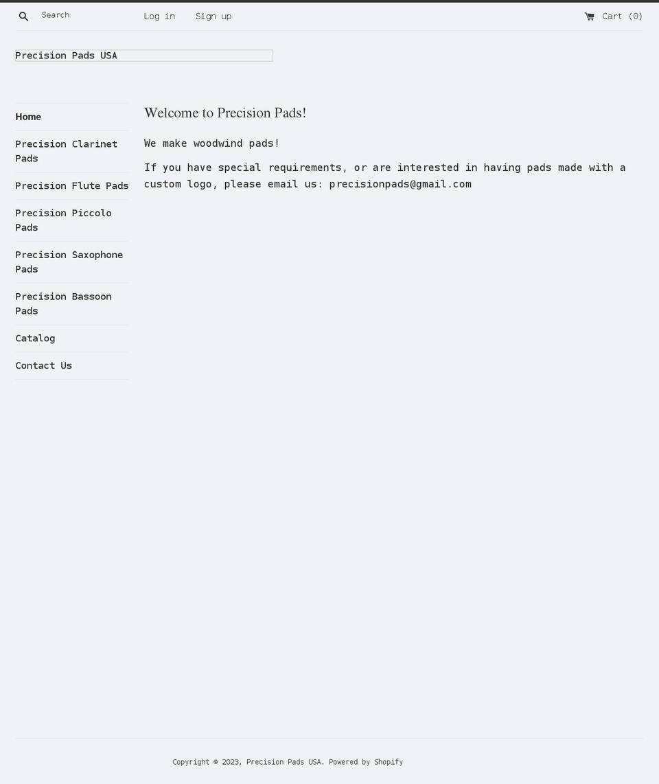 precisionpads.com shopify website screenshot
