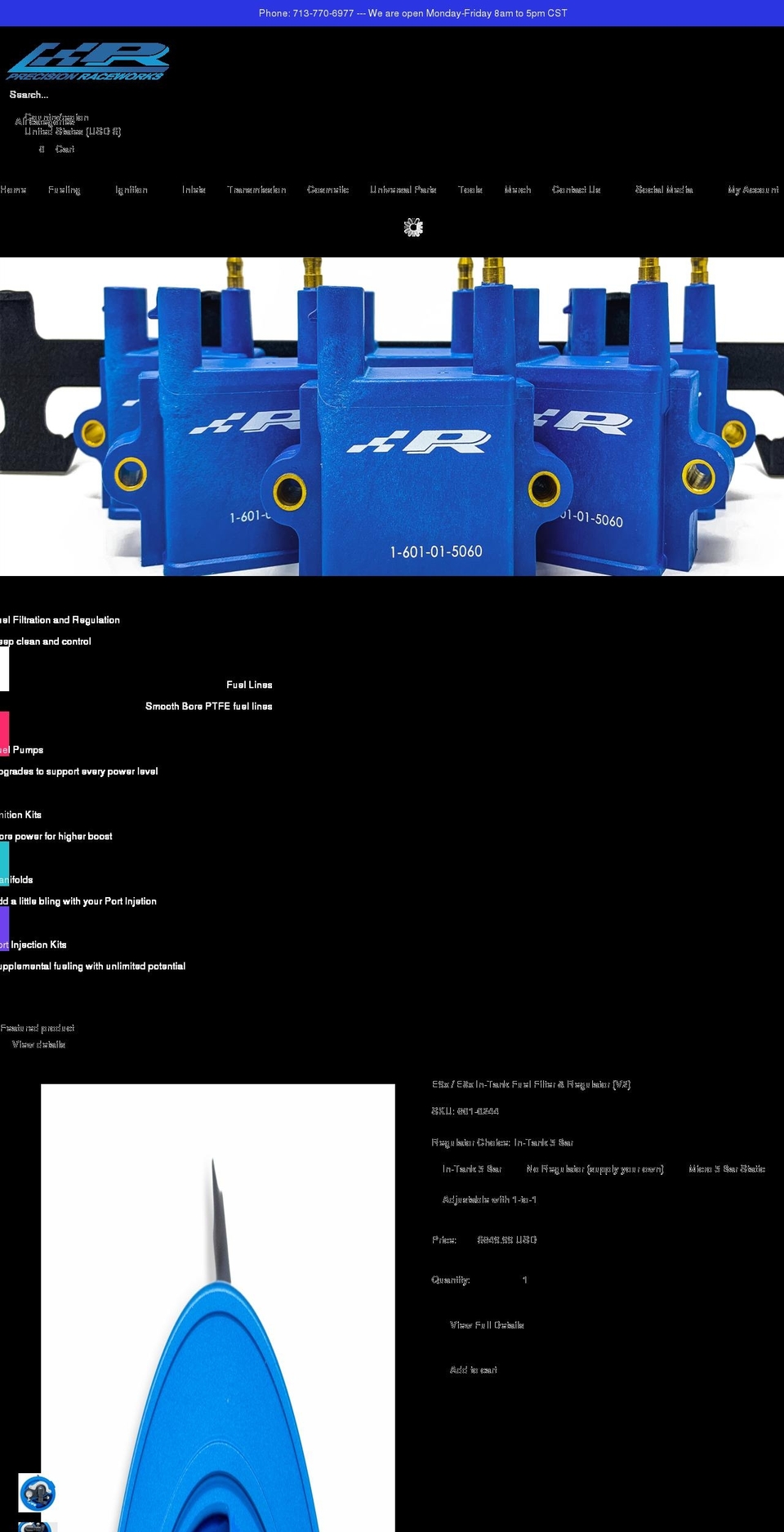precisionraceworks.com shopify website screenshot