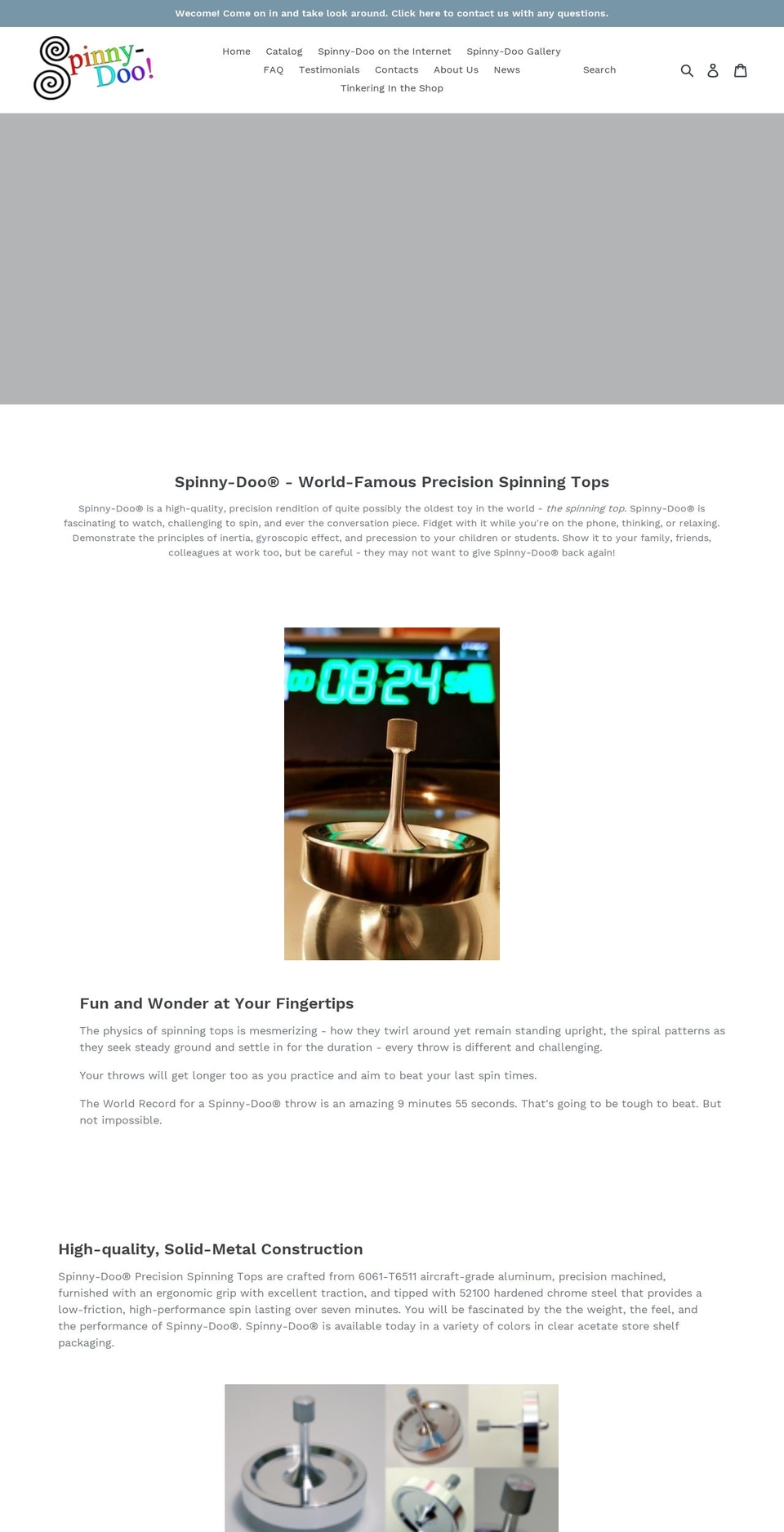 precisionspintop.com — Shopify storefront screenshot