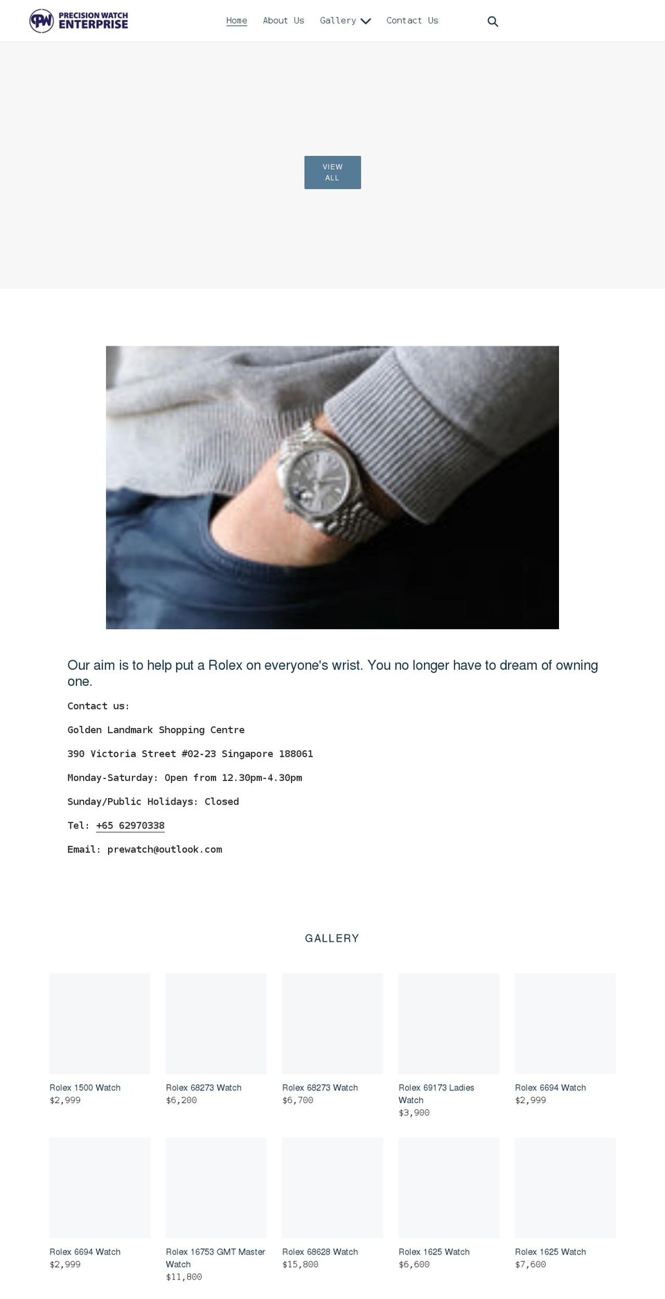 precisionwatch.com.sg shopify website screenshot