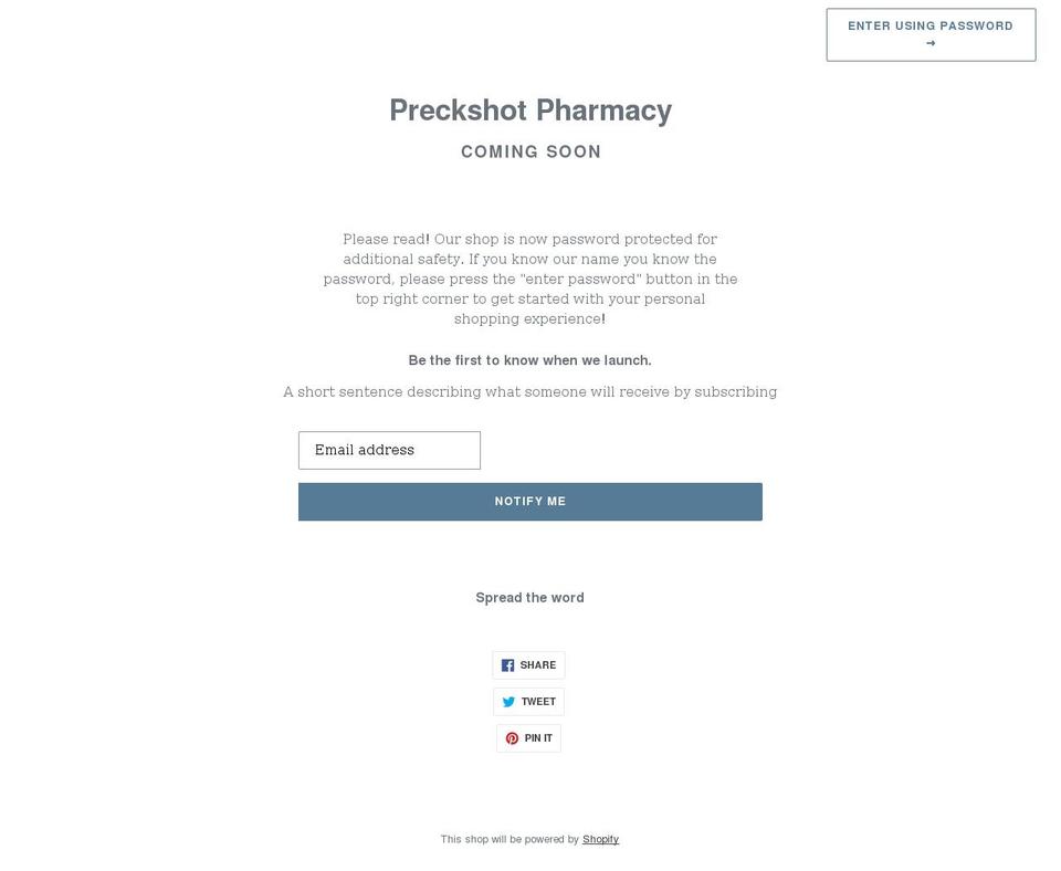 preckshot-com.myshopify.com shopify website screenshot