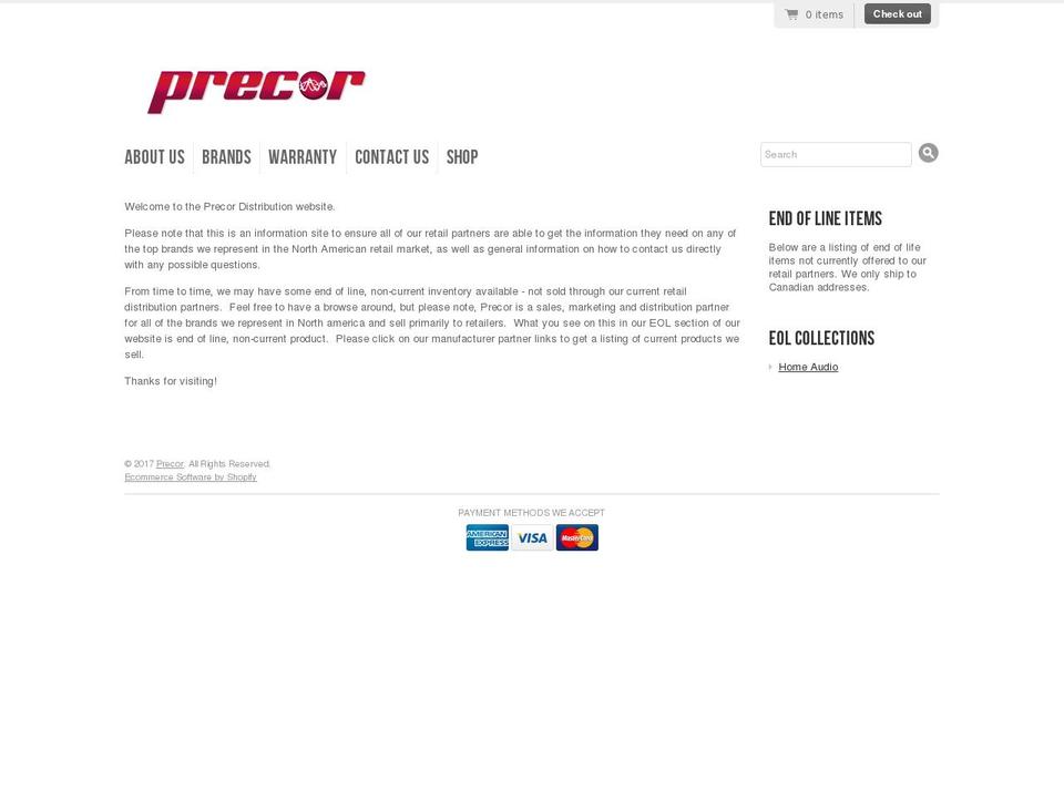 precor.ca shopify website screenshot