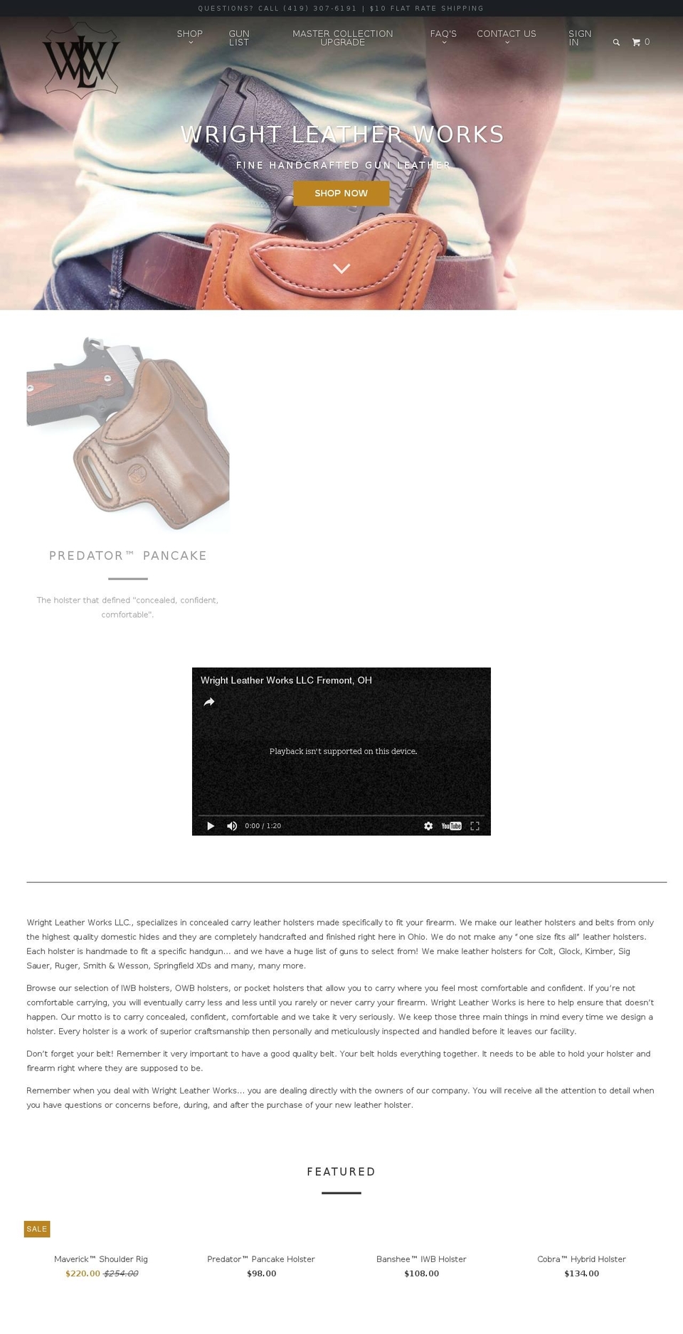predatorholster.com shopify website screenshot