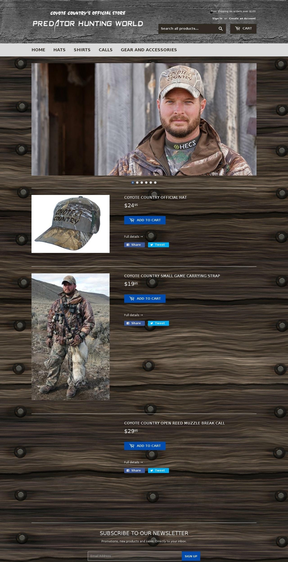 predatorhuntingworld.com shopify website screenshot