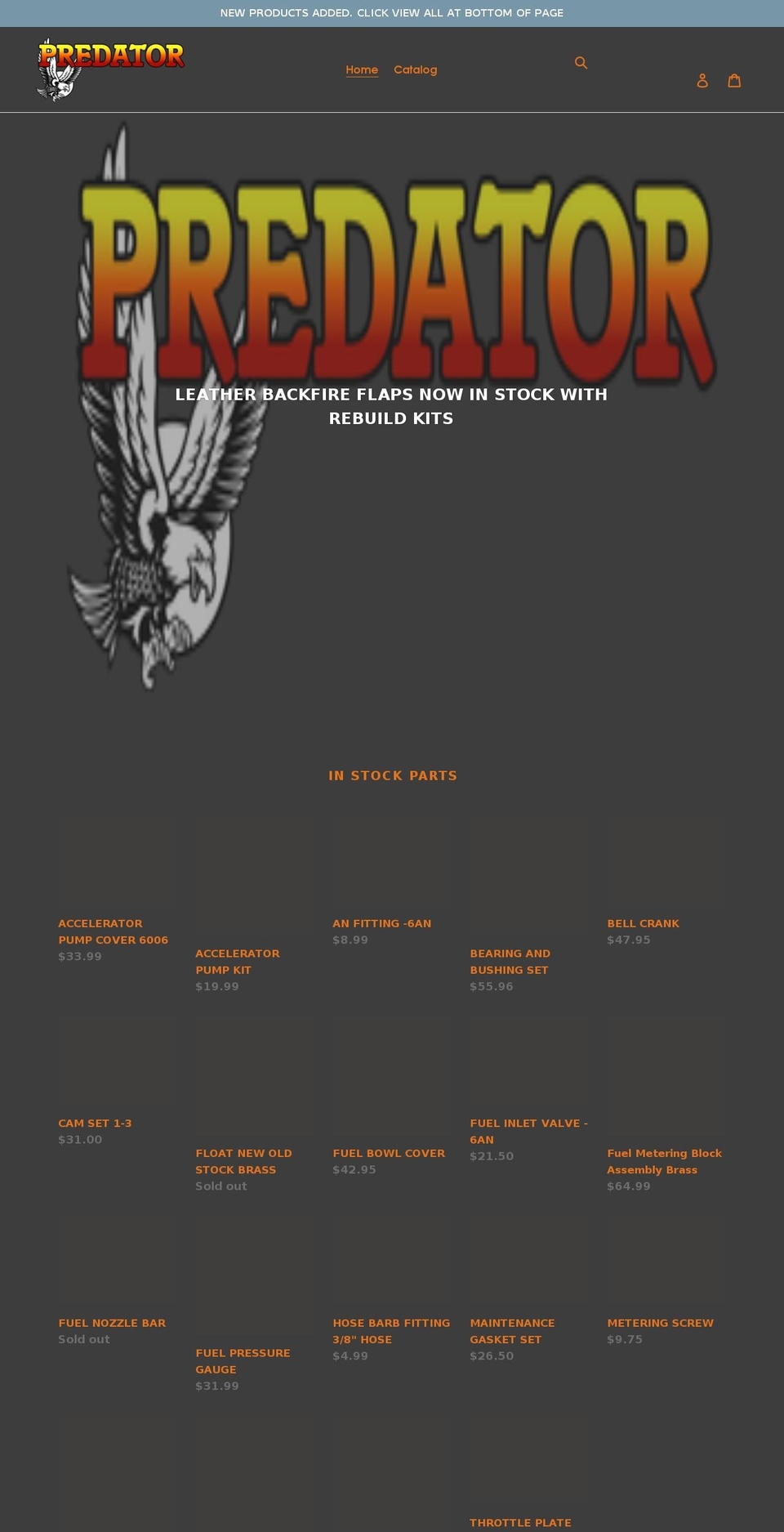 predatorperformanceproducts.com shopify website screenshot