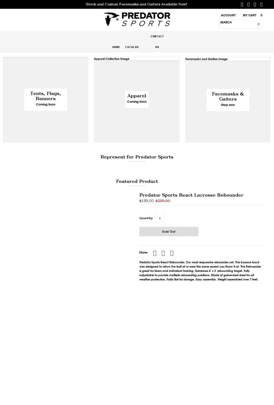 predatorsports.com shopify website screenshot