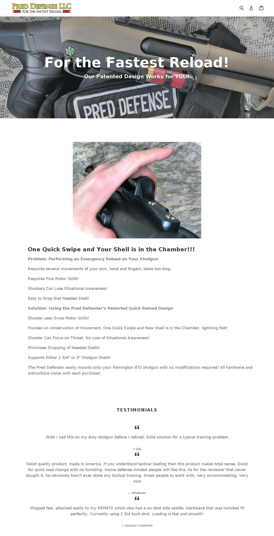 preddefense.com — Shopify storefront screenshot