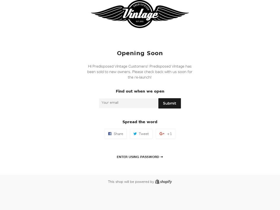 predisposedvintage.com — Shopify storefront screenshot