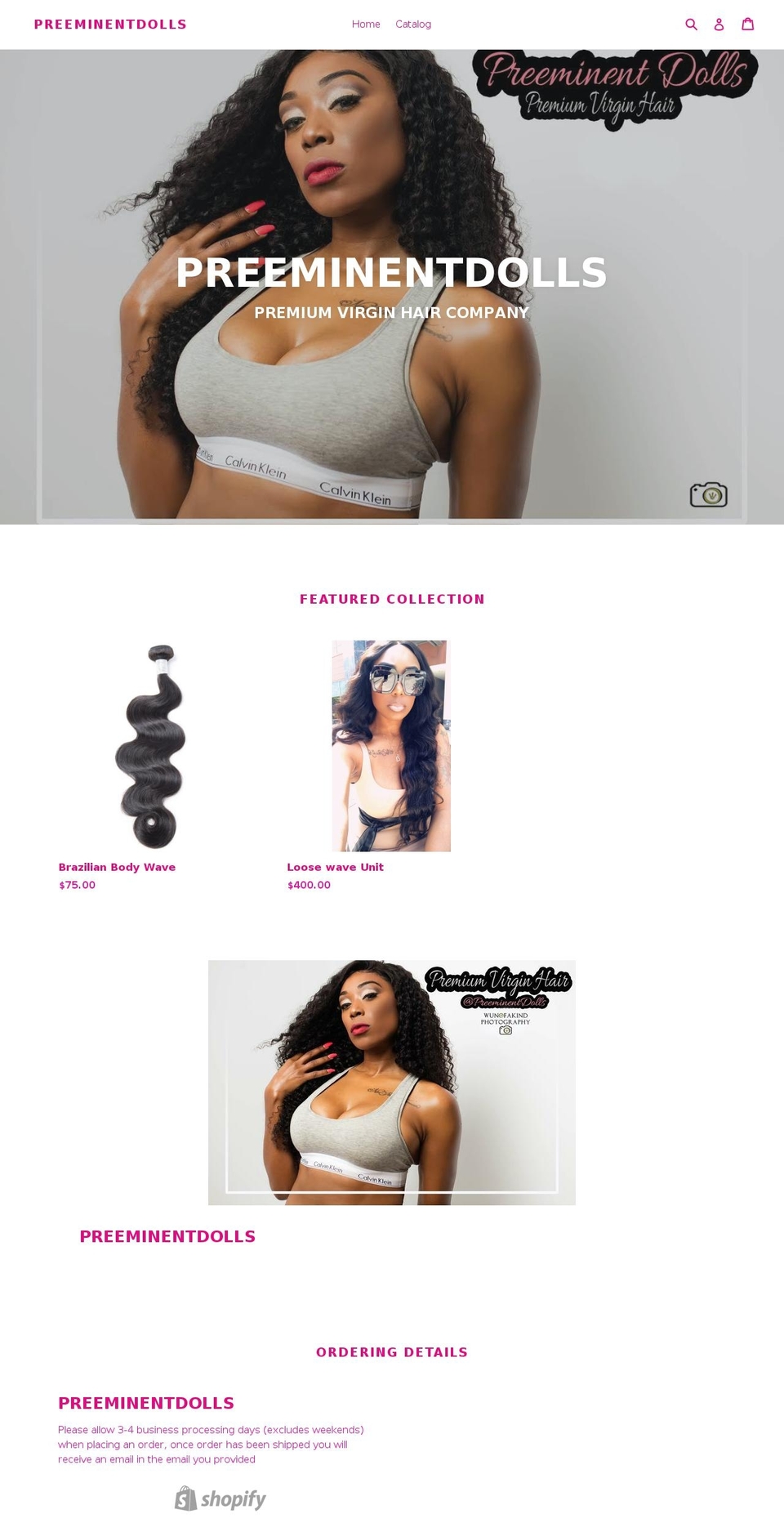 preeminentdolls.com — Shopify storefront screenshot