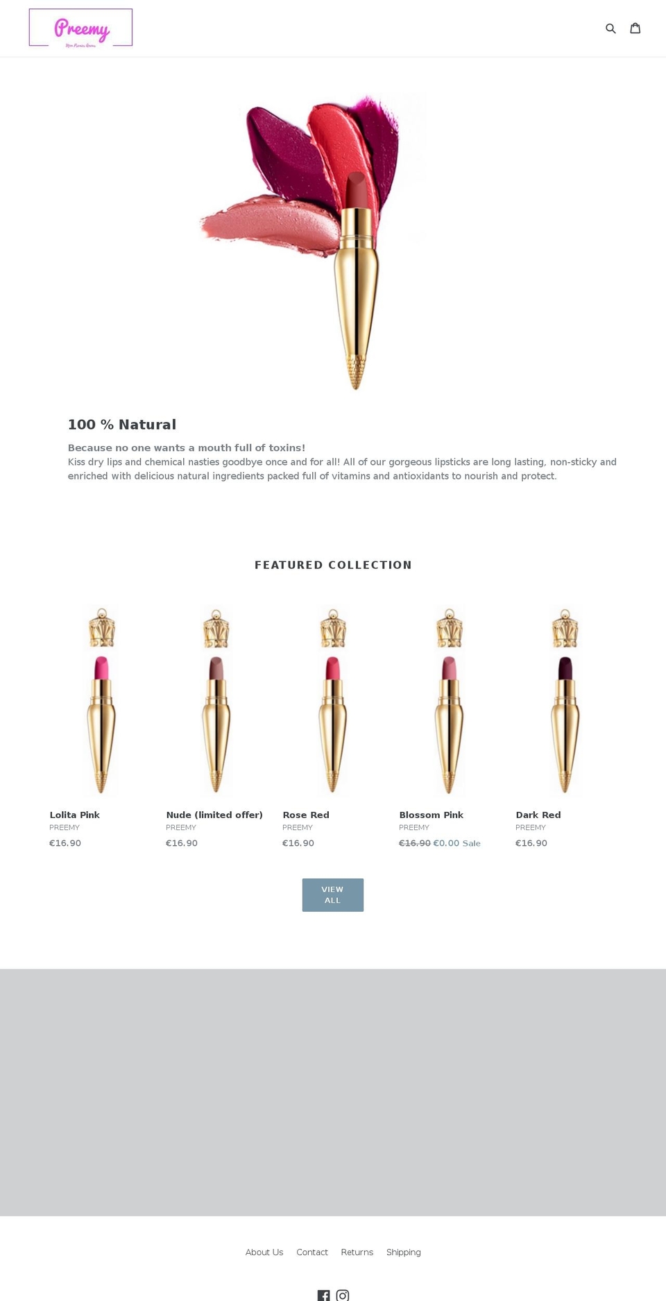 preemy.com shopify website screenshot