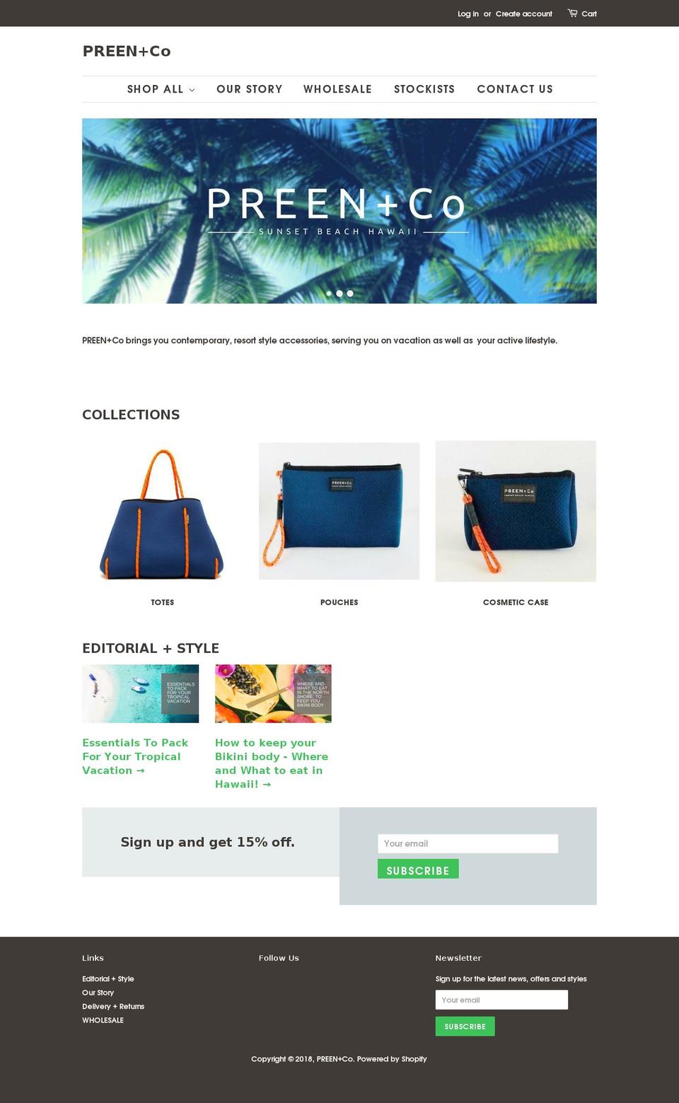 preenandco.com — Shopify storefront screenshot