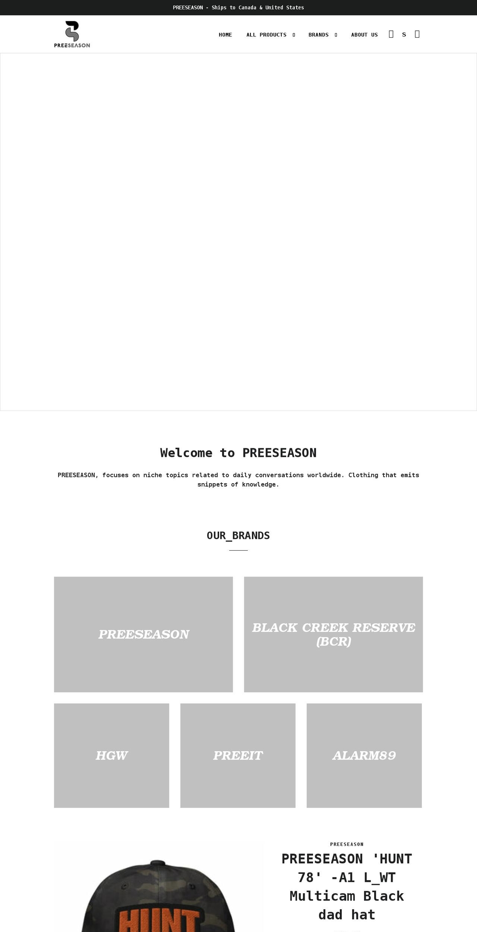 preeseason.com shopify website screenshot