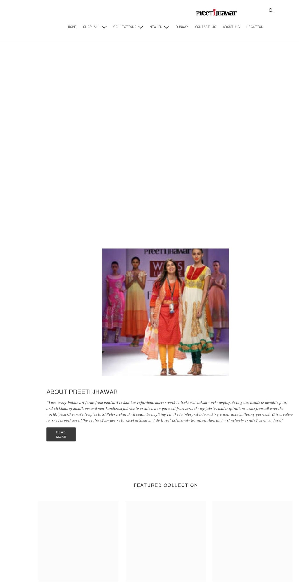 preetijhawar.in shopify website screenshot