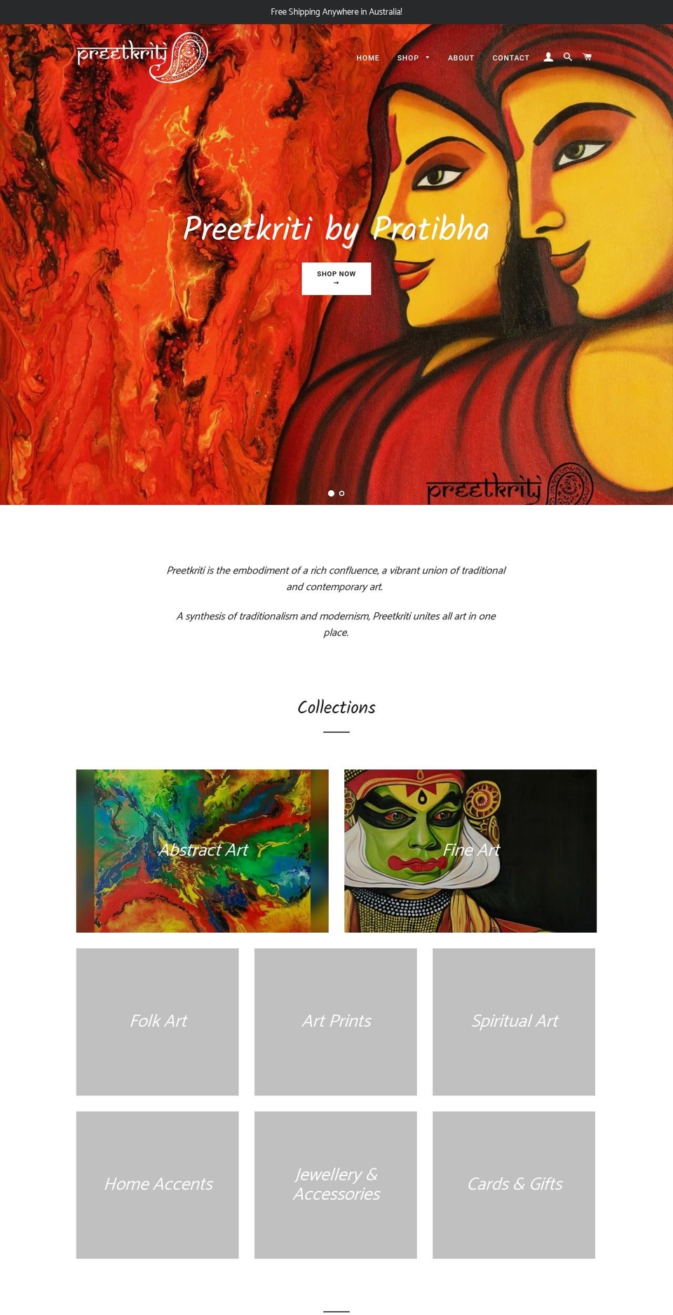 preetkriti.com — Shopify storefront screenshot