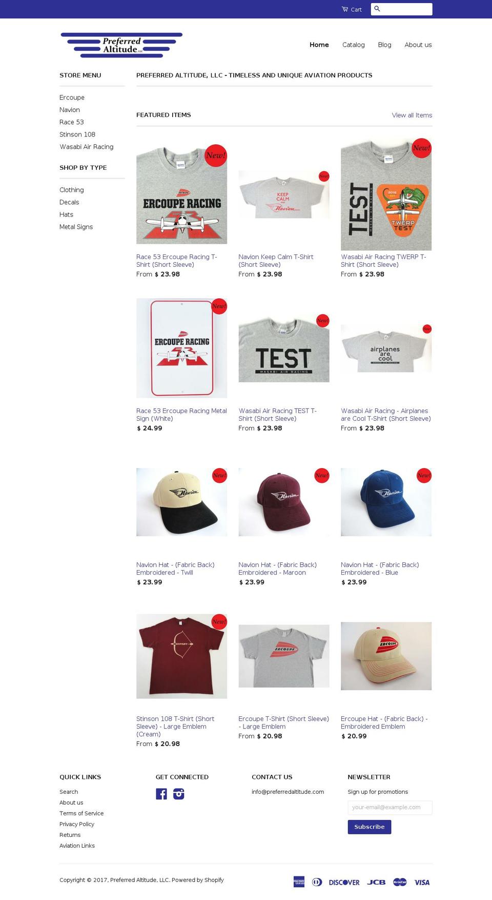 preferredaltitude.com shopify website screenshot