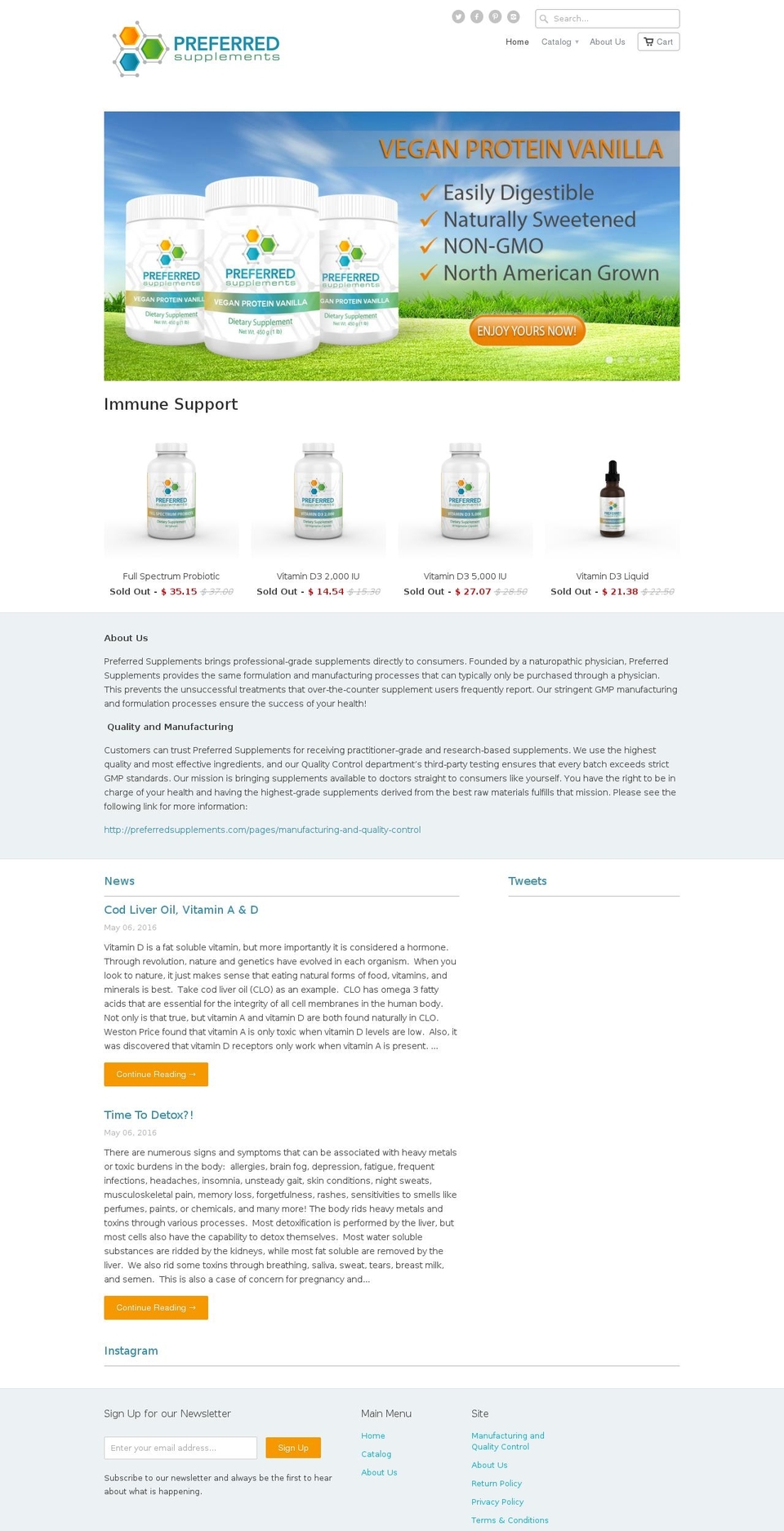 preferredsupplements.com shopify website screenshot