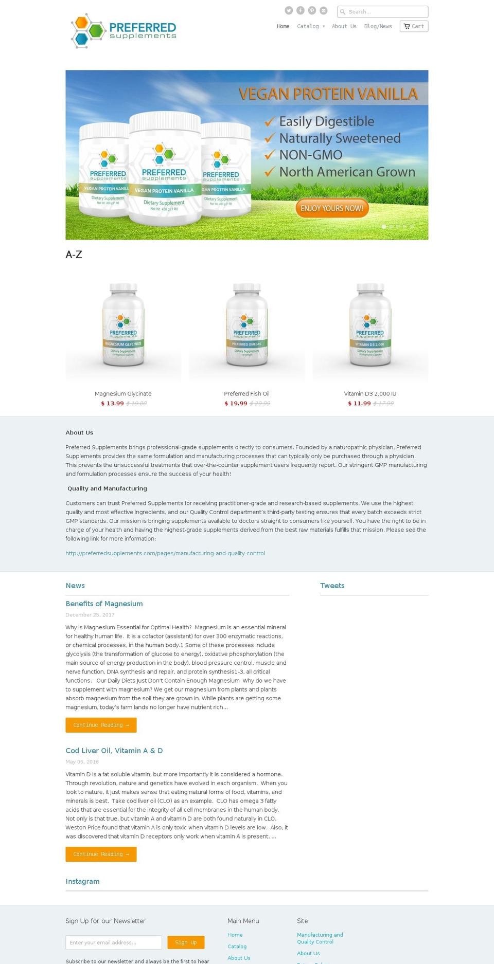 preferredsupplements.net shopify website screenshot