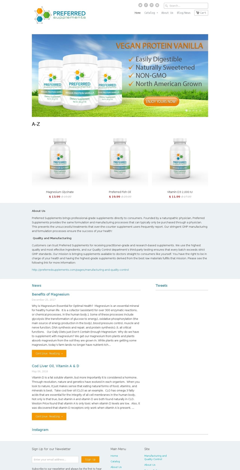 preferredsupplements.org shopify website screenshot