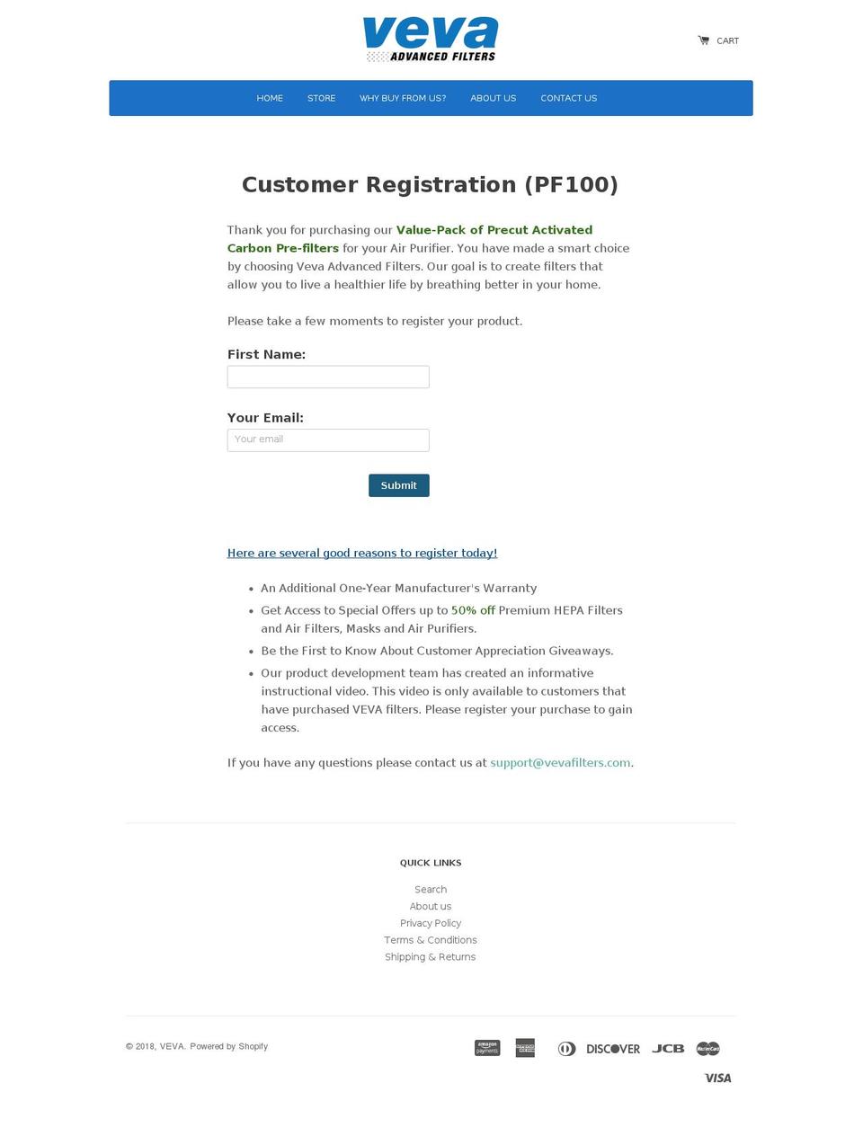 prefilter100.com — Shopify storefront screenshot
