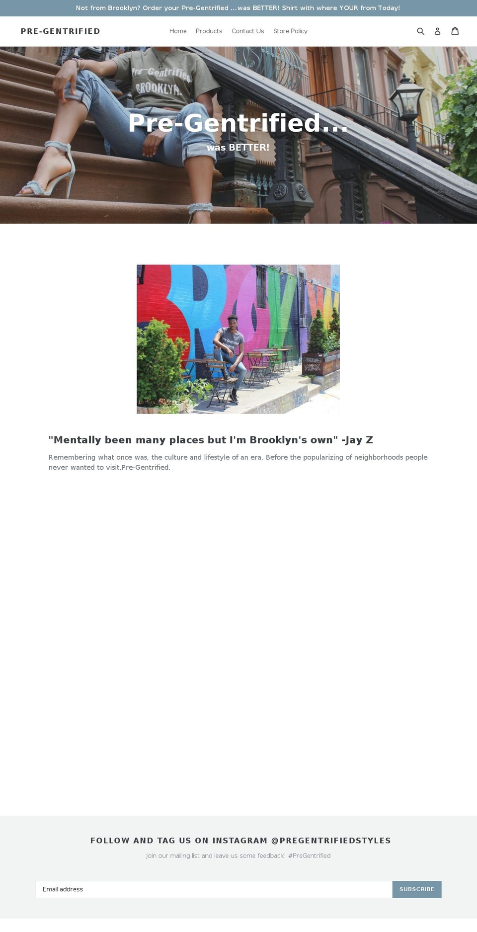 pregentrified.com — Shopify storefront screenshot