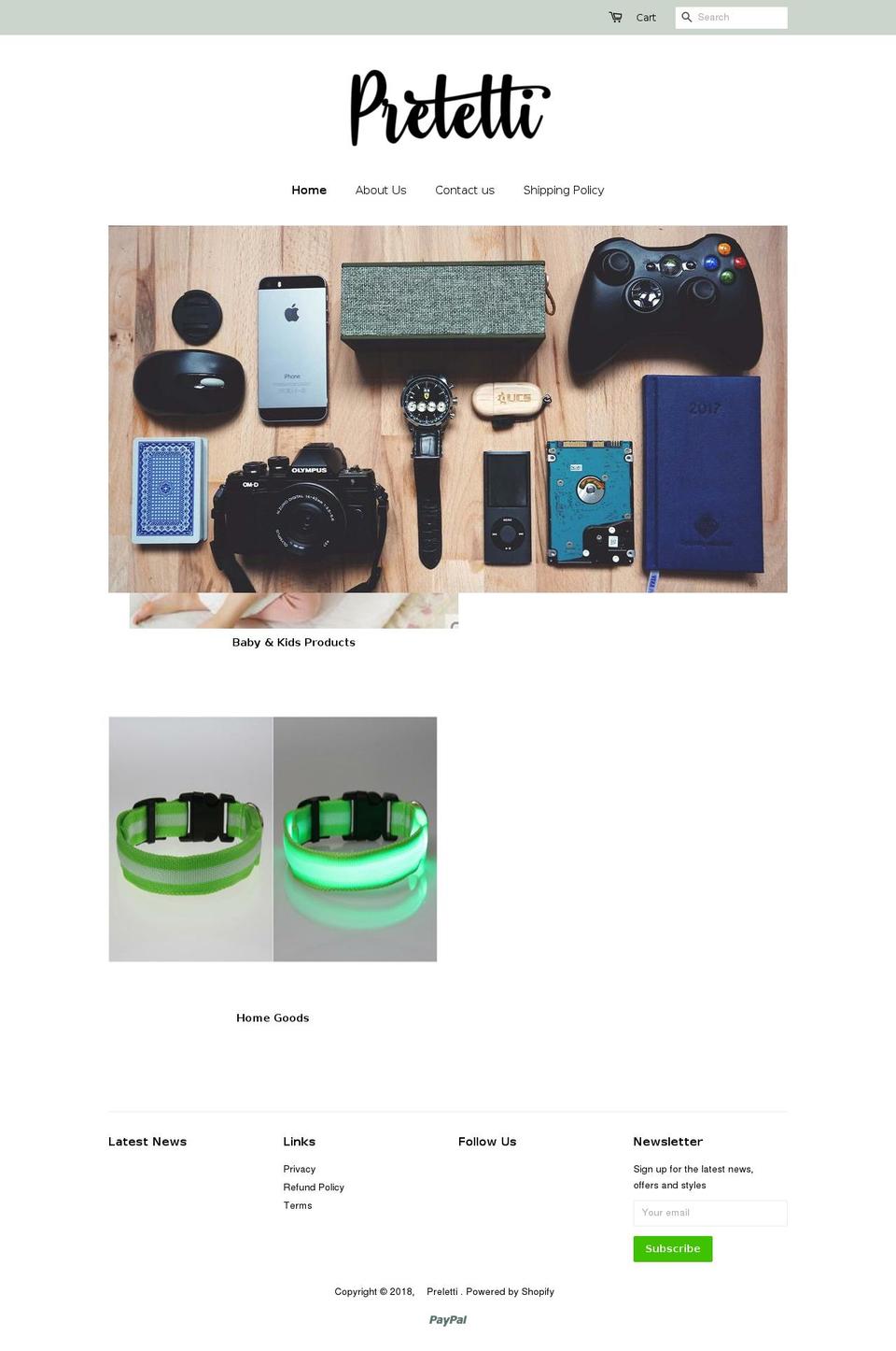 preletti.com — Shopify storefront screenshot