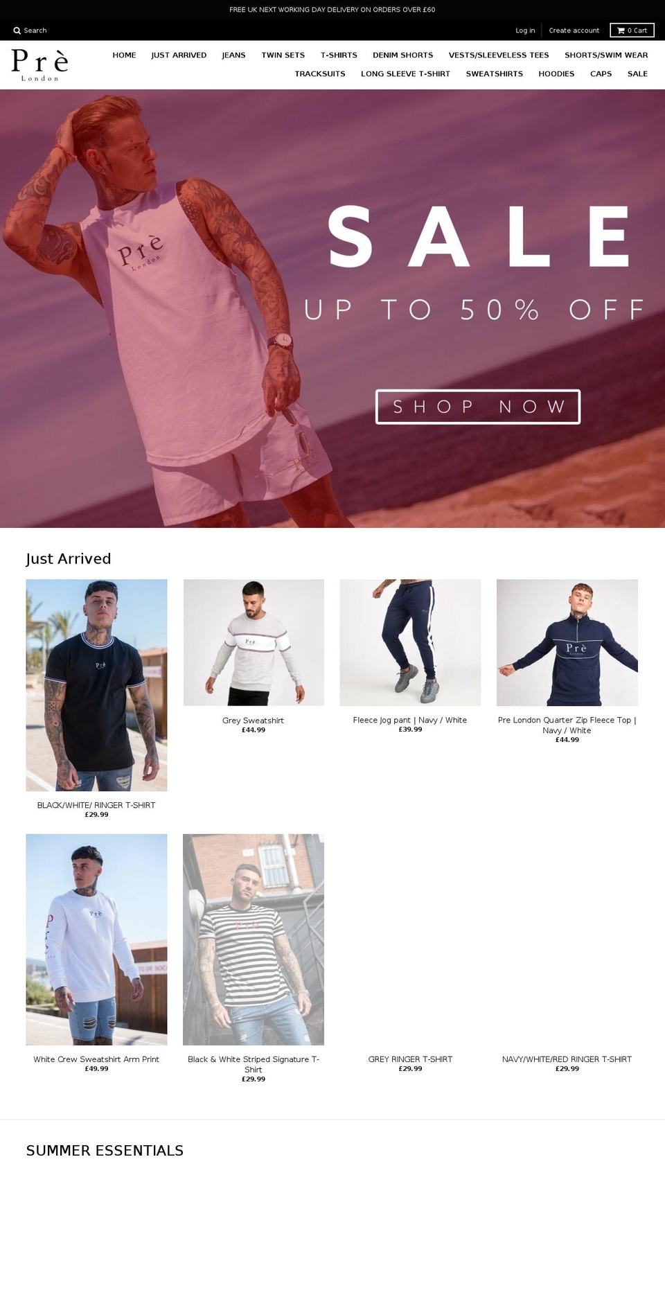 prelondon.com — Shopify storefront screenshot