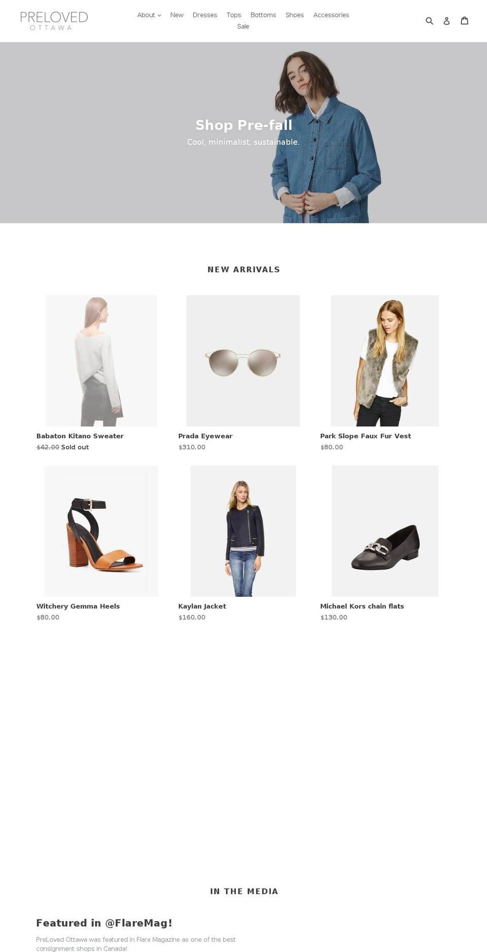prelovedottawa.ca shopify website screenshot