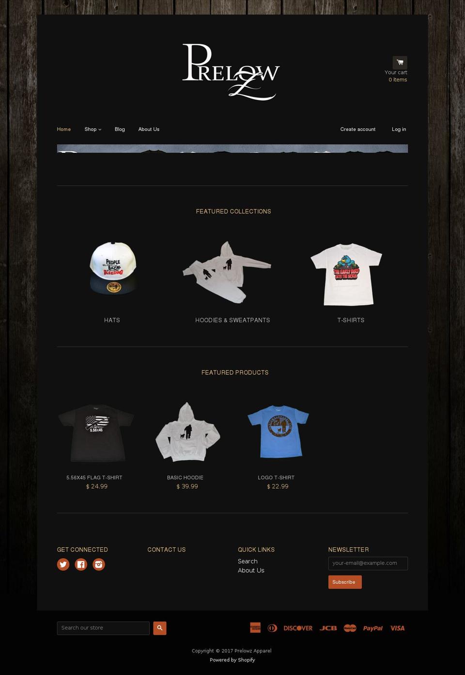 prelowzapparel.com shopify website screenshot