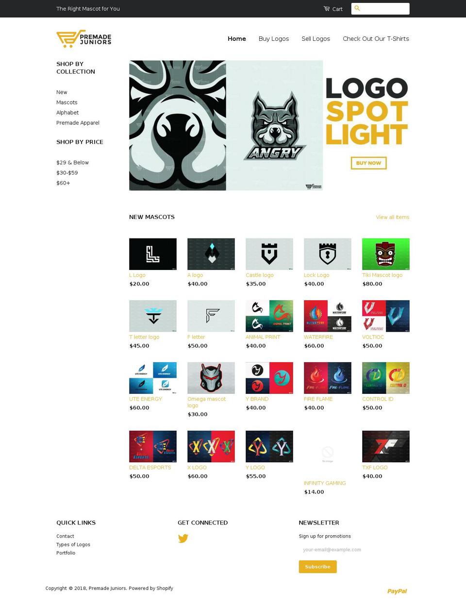 premadejuniors.com — Shopify storefront screenshot